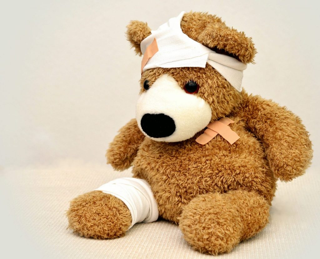 Bandaged teddy bear