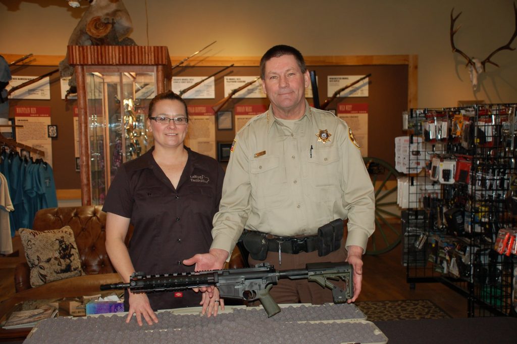 Sheriff Scott Steward with LaRue rifle