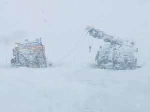 Vehicles Trapped in Snowstorm