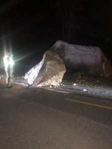 Wind River Canyon boulder at 4 a.m.