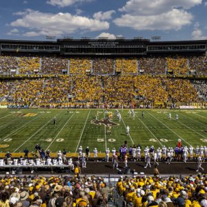 Views of the stands at War Memorial Stadium for the Stripe Out game against Montana State on Sept. 4, 2021.