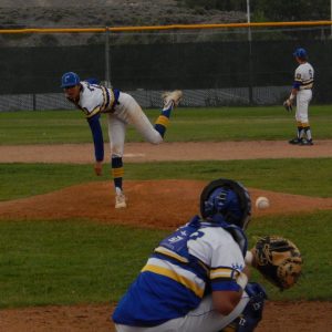 Trey Schroeder throws a pitch to his brother Jackson Thursday night