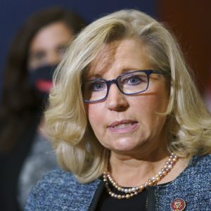 FILE - In this April 20, 2021, file photo Rep. Liz Cheney, R-Wyo., the House Republican Conference chair, speaks with reporters following a GOP strategy session on Capitol Hill in Washington. Donald Trump and his supporters are intensifying efforts to shame members of the party who are seen as disloyal to the former president and his false claims that last year’s election was stolen from him.(AP Photo/J. Scott Applewhite,File)