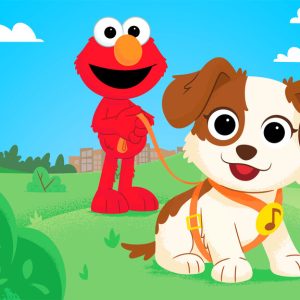 This image released by Sesame Workshop shows characters Elmo and Tango in a scene from the new special  “Furry Friends Forever: Elmo Gets a Puppy,” debuting on HBO Max on Aug. 5. (Sesame Workshop via AP)