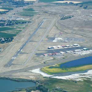 Aerial image of the Yellowstone Regional Airport