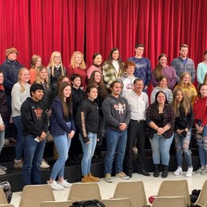 Senator Barrasso with Worland High School Students