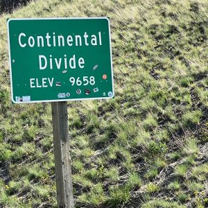 Continental Divide sign on Togwotee 2023