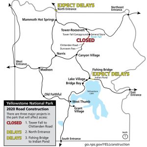 Yellowstone construction map