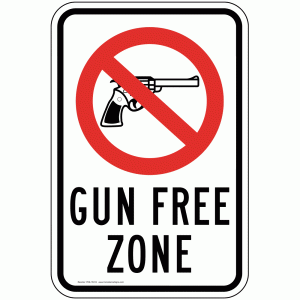 Gun Free Zone sign