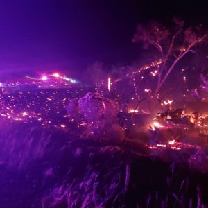 Trail Creek Fire burning at night